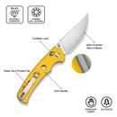 CIVIVI Noctis Thumb Stud & Crossbar Lock Knife Yellow G10 Handle (2.98" Satin Finished Nitro - V Blade) C24020C - 2