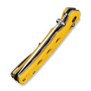 CIVIVI Noctis Thumb Stud & Crossbar Lock Knife Yellow G10 Handle (2.98" Satin Finished Nitro - V Blade) C24020C - 2