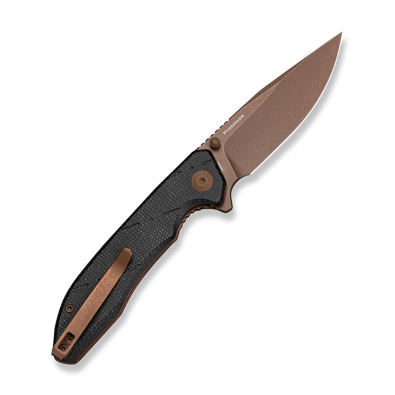 CIVIVI Norsent Flipper & Thumb Stud Knife Black Canvas Micarta Handle (3.36" Dark Brown Stonewashed 14C28N Blade) C25044 Sample2
