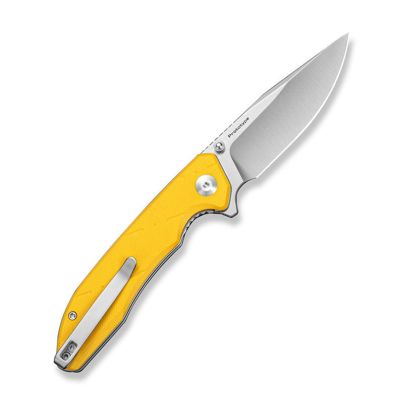 CIVIVI Norsent Flipper & Thumb Stud Knife Yellow G10 Handle (3.36" Satin Finished 14C28N Blade) C25044 Sample1