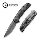 CIVIVI NOx Flipper Knife Carbon Fiber & Stainless Steel Handle (2.97" Damascus Blade) C2110DS - 1 - CIVIVI