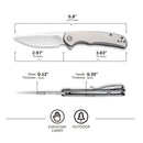 CIVIVI NOx Flipper Knife Stainless Steel Handle (2.97" Nitro - V Blade) C2110A - CIVIVI