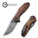 CIVIVI ODD 22 Flipper & Thumb Stud Knife Wood Handle (2.97" Damascus Blade) C21032 - DS1 - CIVIVI