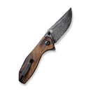 CIVIVI ODD 22 Flipper & Thumb Stud Knife Wood Handle (2.97" Damascus Blade) C21032 - DS1 - CIVIVI