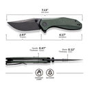 CIVIVI ODD 22 Flipper & Thumb Stud Knife Micarta Handle (2.97" 14C28N Blade) C21032 - 2 - CIVIVI