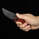 CIVIVI ODD 22 Flipper & Thumb Stud Knife Wood Handle (2.97" Damascus Blade) C21032 - DS1 - CIVIVI