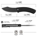CIVIVI Outlaw Muk Flipper & Button Lock Knife Black G10 Handle (3.47" Black Stonewashed 14C28N Blade) C24079 - 1