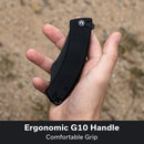 CIVIVI Outlaw Muk Flipper & Button Lock Knife Black G10 Handle (3.47" Black Stonewashed 14C28N Blade) C24079 - 1