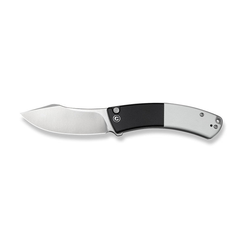 CIVIVI Outlaw Muk Flipper & Button Lock Knife Black & White G10 Handle (3.47" Satin Finished 14C28N Blade) C24079 - 4