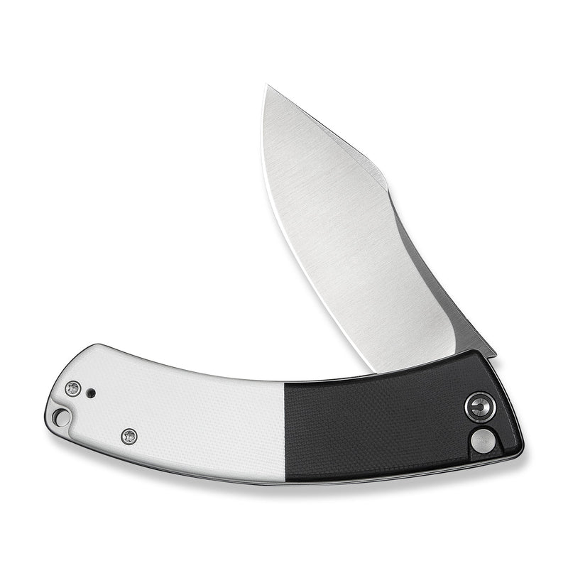 CIVIVI Outlaw Muk Flipper & Button Lock Knife Black & White G10 Handle (3.47" Satin Finished 14C28N Blade) C24079 - 4