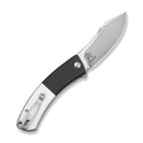 CIVIVI Outlaw Muk Flipper & Button Lock Knife Black & White G10 Handle (3.47" Satin Finished 14C28N Blade) C24079 - 4