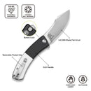 CIVIVI Outlaw Muk Flipper & Button Lock Knife Black & White G10 Handle (3.47" Satin Finished 14C28N Blade) C24079 - 4