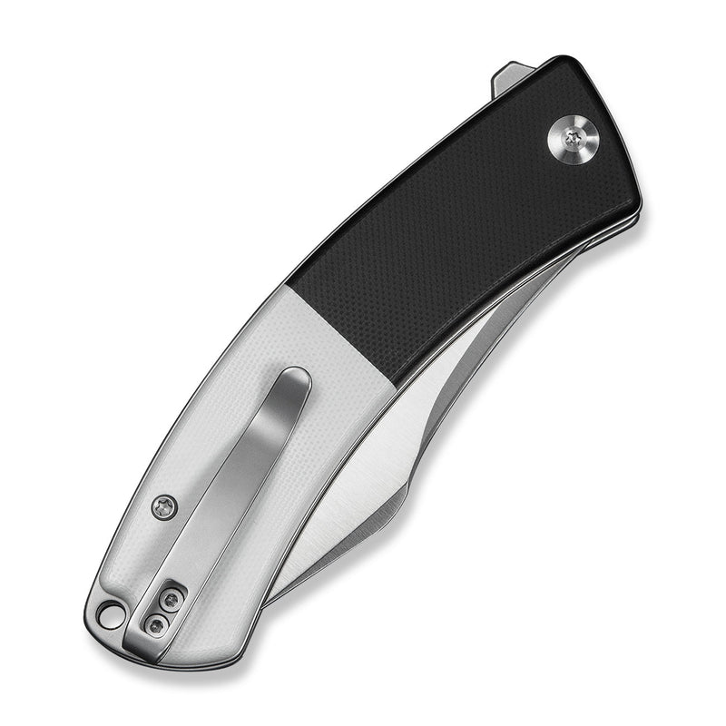 CIVIVI Outlaw Muk Flipper & Button Lock Knife Black & White G10 Handle (3.47" Satin Finished 14C28N Blade) C24079 - 4