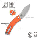 CIVIVI Outlaw Muk Flipper & Button Lock Knife Orange G10 Handle (3.47" Stonewashed 14C28N Blade) C24079 - 2