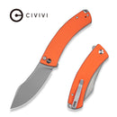 CIVIVI Outlaw Muk Flipper & Button Lock Knife Orange G10 Handle (3.47" Stonewashed 14C28N Blade) C24079 - 2