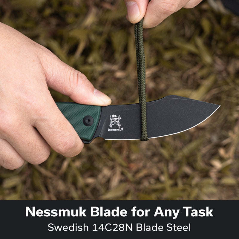 CIVIVI Outlaw Muk Flipper & Button Lock Knife Teal Green G10 Handle (3.47" Black Stonewashed 14C28N Blade) C24079 - 3