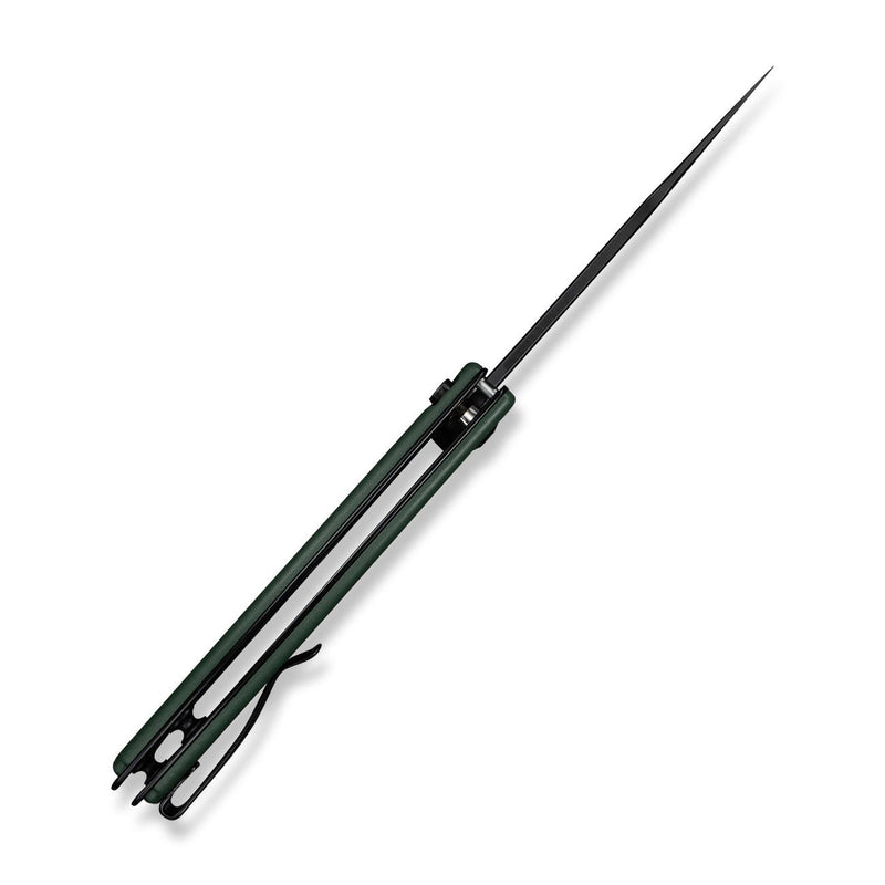 CIVIVI Outlaw Muk Flipper & Button Lock Knife Teal Green G10 Handle (3.47" Black Stonewashed 14C28N Blade) C24079 - 3