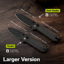 CIVIVI Over Yonder Thumb Stud & Crossbar Lock Knife Dark Green Canvas Micarta Handle (3.35" Black Stonewashed 14C28N Blade) C25027 - 1 - CIVIVI