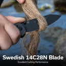 CIVIVI Over Yonder Thumb Stud & Crossbar Lock Knife Dark Green Canvas Micarta Handle (3.35" Black Stonewashed 14C28N Blade) C25027 - 1 - CIVIVI