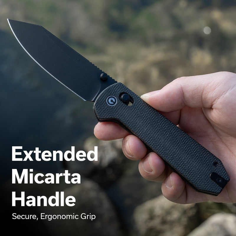 CIVIVI Over Yonder Thumb Stud & Crossbar Lock Knife Dark Green Canvas