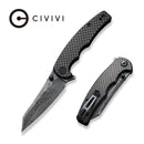 CIVIVI P87 Folder Flipper Knife Carbon Fiber & G10 Handle (2.90" Damascus Blade) C21043 - DS1 - CIVIVI