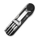 CIVIVI Partake 4 - In - 1 Multi - Tool Black Aluminum Handle Stainless Steel Knife, Fork, Spoon & Can Opener C24032C - 1, With A Waxed Canvas Pouch