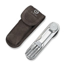 CIVIVI Partake 4 - In - 1 Multi - Tool Silver Aluminum Handle Stainless Steel Knife, Fork, Spoon & Can Opener C24032C - 3, With A Waxed Canvas Pouch
