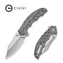 CIVIVI Pentad Flipper & Button Lock Knife Black / White Vortex Micarta Handle (78.7 Satin Finished Nitro - V Blade) C24068 - 3 - CIVIVI