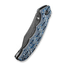 CIVIVI Pentad Flipper & Button Lock Knife Blue / White Vortex Micarta Handle (3.48" Damascus Blade) C24068 - DS1 - CIVIVI