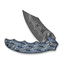 CIVIVI Pentad Flipper & Button Lock Knife Blue / White Vortex Micarta Handle (3.48" Damascus Blade) C24068 - DS1 - CIVIVI