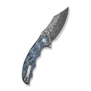 CIVIVI Pentad Flipper & Button Lock Knife Blue / White Vortex Micarta Handle (3.48" Damascus Blade) C24068 - DS1 - CIVIVI