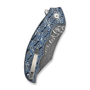 CIVIVI Pentad Flipper & Button Lock Knife Blue / White Vortex Micarta Handle (3.48" Damascus Blade) C24068 - DS1 - CIVIVI