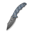 CIVIVI Pentad Flipper & Button Lock Knife Blue / White Vortex Micarta Handle (3.48" Damascus Blade) C24068 - DS1 - CIVIVI