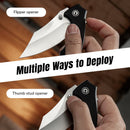 CIVIVI Pentad Flipper & Thumb Stud Knife Black G10 Handle (3.48" Satin Finished Nitro-V Blade) C24068-1 - CIVIVI