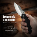 CIVIVI Pentad Flipper & Thumb Stud Knife Black G10 Handle (3.48" Satin Finished Nitro-V Blade) C24068-1 - CIVIVI