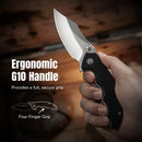 CIVIVI Pentad Flipper & Thumb Stud Knife Black G10 Handle (3.48" Satin Finished Nitro-V Blade) C24068-1 - CIVIVI