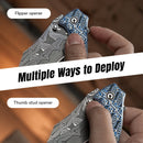 CIVIVI Pentad Flipper & Thumb Stud Knife Blue / White Vortex Micarta Handle (3.48" Damascus Blade) C24068-DS1 - CIVIVI