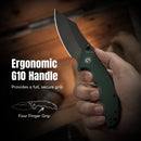 CIVIVI Pentad Flipper & Thumb Stud Knife Teal Green G10 Handle (3.48" Black Stonewashed Nitro-V Blade) C24068-2 - CIVIVI