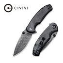 CIVIVI Pintail Flipper & Thumb Stud Knife Carbon Fiber & G10 Handle (2.98" Damascus Blade) C2020DS - 1 - CIVIVI