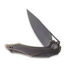 CIVIVI Plethiros Flipper Knife Brass Handle (3.45" Damascus Blade) C904DS - 3 - CIVIVI