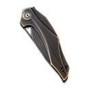 CIVIVI Plethiros Flipper Knife Brass Handle (3.45" Damascus Blade) C904DS - 3 - CIVIVI