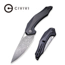 CIVIVI Plethiros Flipper Knife G10 & Carbon Fiber Handle (3.45" Damascus Blade) C904DS - CIVIVI