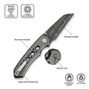 CIVIVI Pragma Prime Thumb Stud & Button Lock Knife Aluminum Handle (3.49" Damascus Blade) C24067 - DS1 - CIVIVI