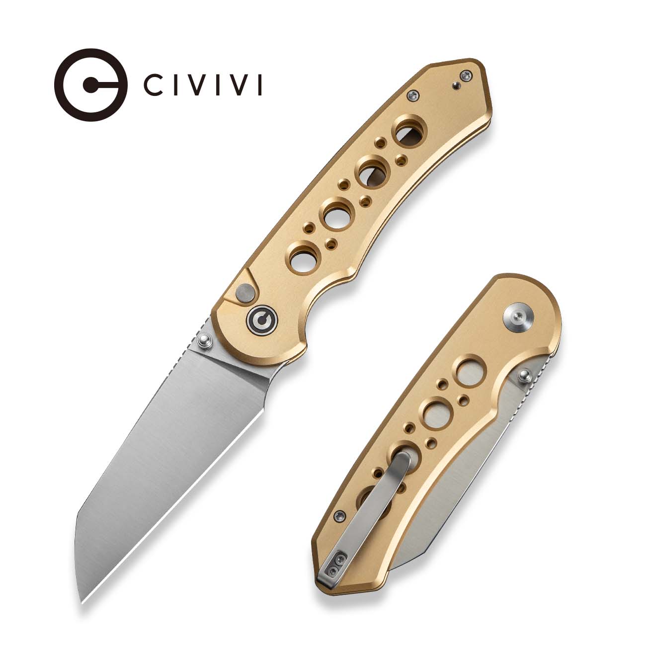 CIVIVI Pragma Prime Thumb Stud & Button Lock Knife Aluminum Handle (3.