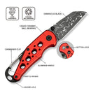 CIVIVI Pragma Thumb Stud & Button Lock Knife Aluminum Handle With S/S Carabiner & Bottle Opener (2.2" Damascus Blade) C23062B - DS1 - CIVIVI