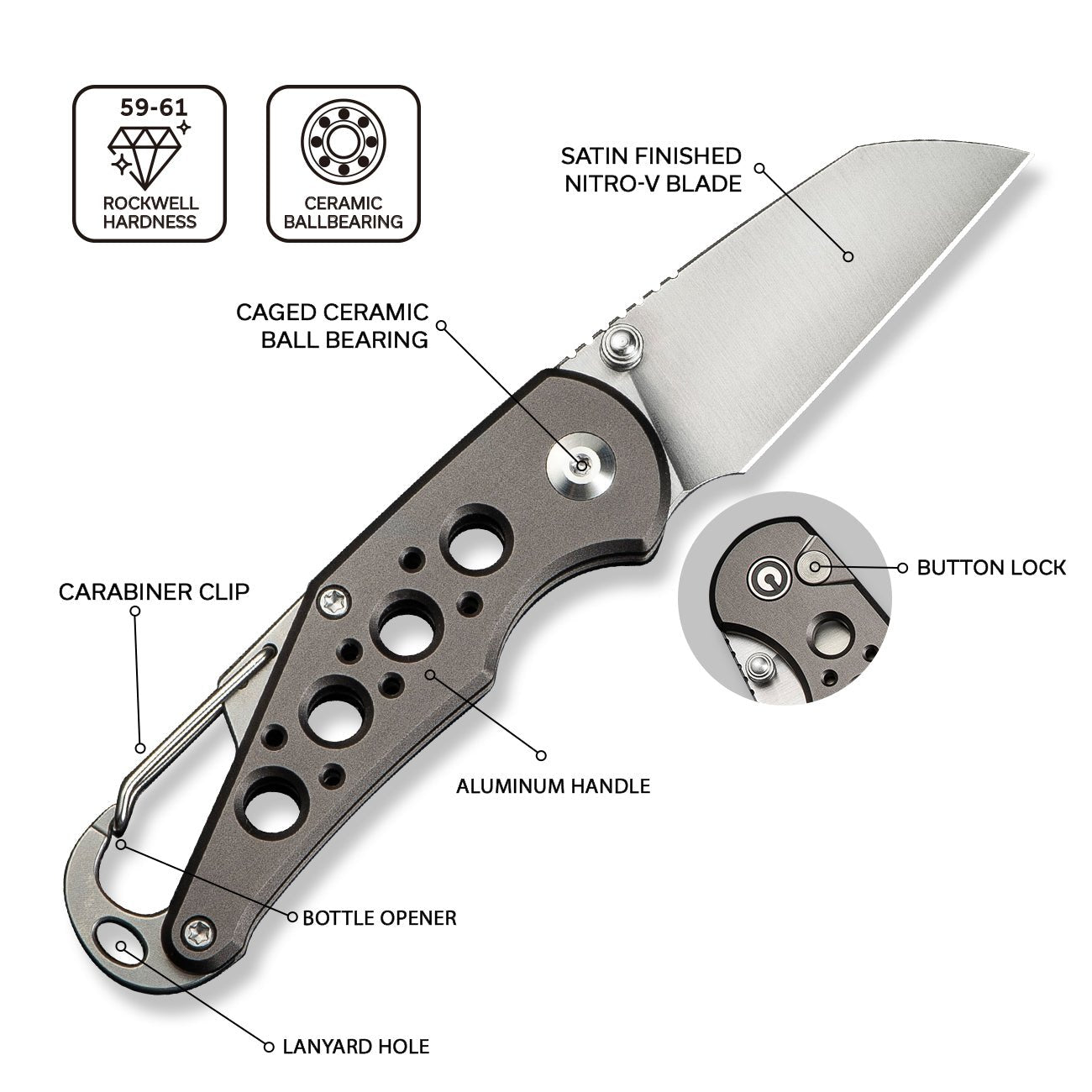 Thumb Stud & Rapid Deployment Opener Set For Cold Steel Voyager 29TLCC Knives