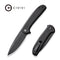 CIVIVI Primitrox Flipper Knife Black G10 Handle (3.48" Black Stonewashed Nitro-V Blade) C23005A-2