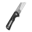 CIVIVI Pulsara Utility Flipper & Button Lock Knife Black Aluminum Handle (2.44" Stonewashed S/S Blade Holder & Plain 6Cr13 Blade) C24041F-1 - CIVIVI
