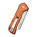 CIVIVI Pulsara Utility Flipper & Button Lock Knife Orange Aluminum Handle (2.44" Stonewashed S/S Blade Holder & Plain 6Cr13 Blade) C24041F-3 - CIVIVI