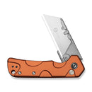 CIVIVI Pulsara Utility Flipper & Button Lock Knife Orange Aluminum Handle (2.44" Stonewashed S/S Blade Holder & Plain 6Cr13 Blade) C24041F-3 - CIVIVI